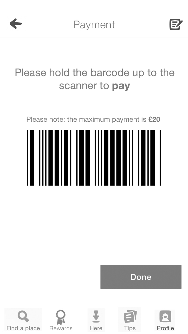 Payment barcode screenshot
